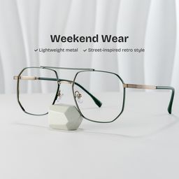 Logan Aviator Green Glasses0