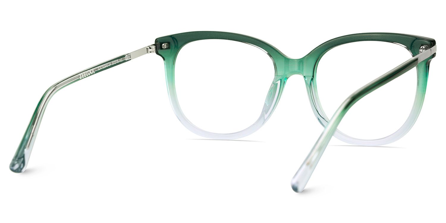 Round Green Gradient Clear Glasses5
