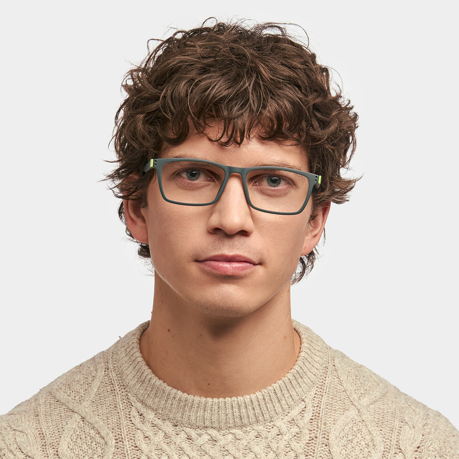 ZEELOOL Cheche Rectangle Dark Green Glasses
