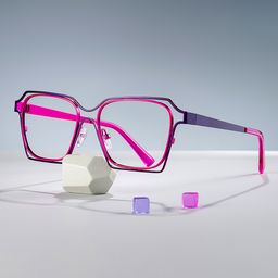 Foday Geometric Purple Glasses0