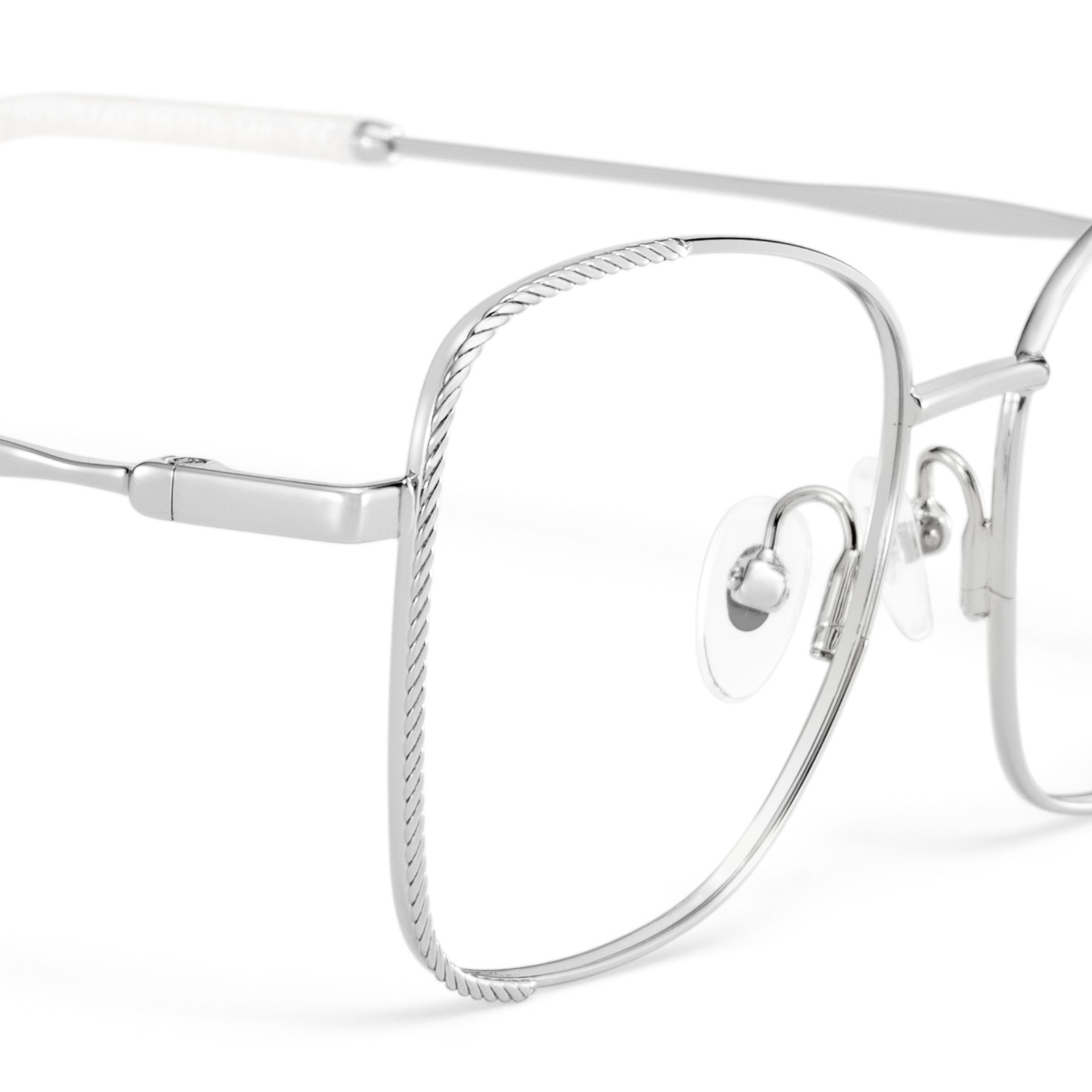 Kai Eyeglasses in Butterfly Silver Frame | ZEELOOL UK4