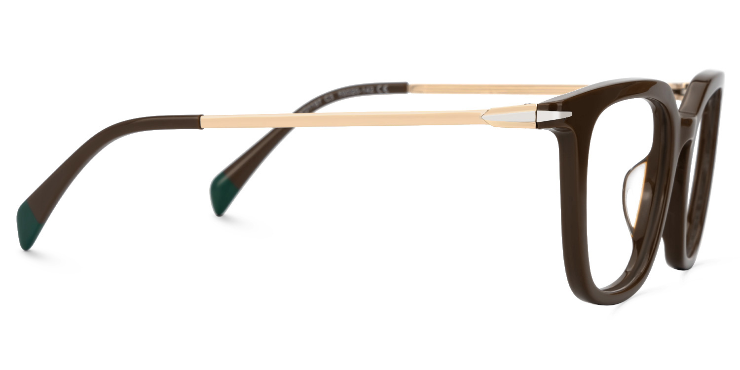 Bodali Mixed-Materials Square Brown Frame Glasses | ZEELOOL UK2