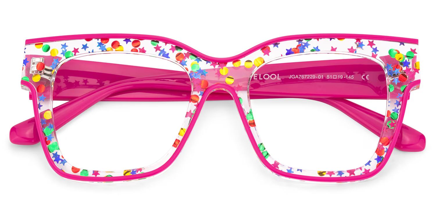 Zerica Eyeglasses in Square Red Rose Eyeglasses | ZEELOOL UK3