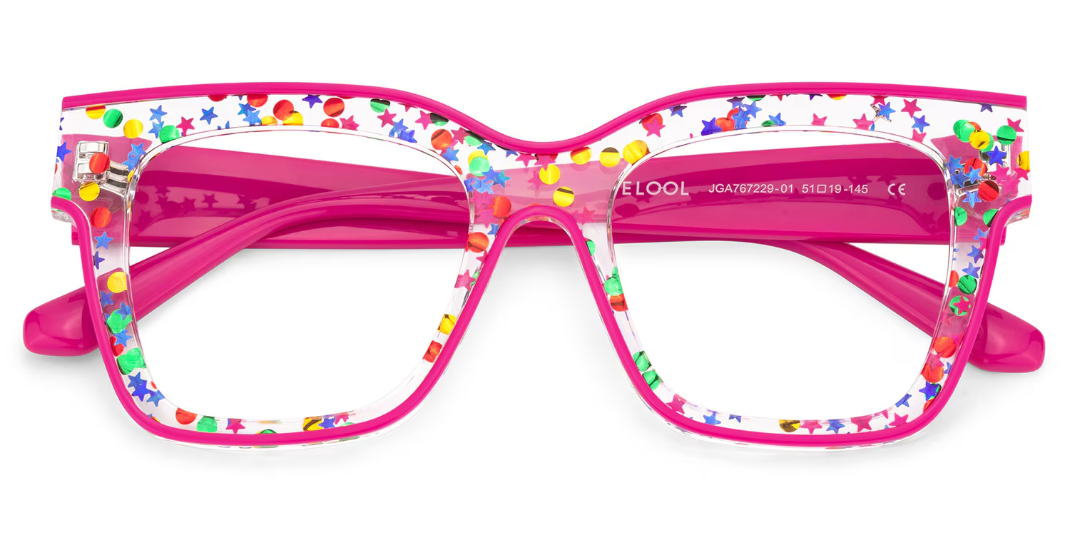 Zerica Eyeglasses in Square Red Rose Eyeglasses | ZEELOOL UK3