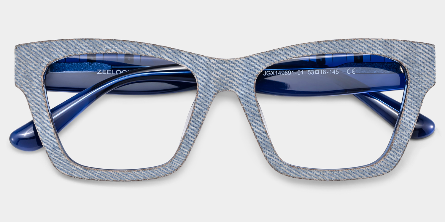 Cecilia Blue Frame Glasses with Rectangle Frame Online | ZEELOOL UK2