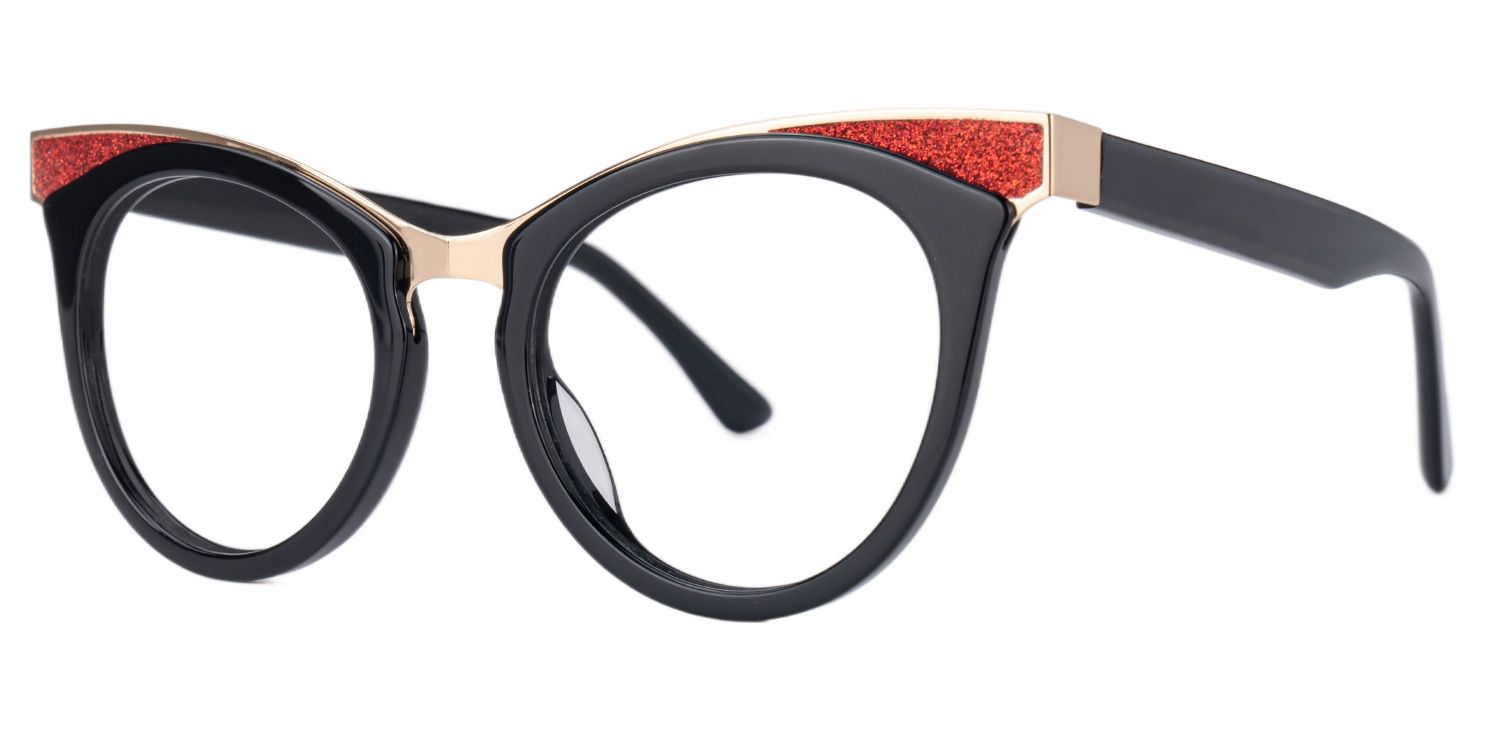 Jeanice Black Eyeglasses with Cateye Shape | ZEELOOL UK1