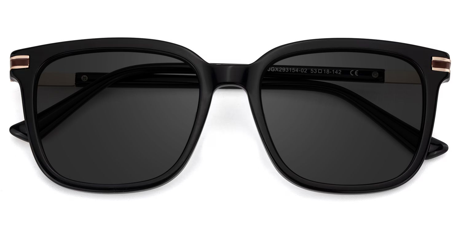 Kenny Square Black Full Rim Sunglasses | ZEELOOL UK1