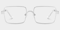 Gavin Rectangle Silver Glasses2