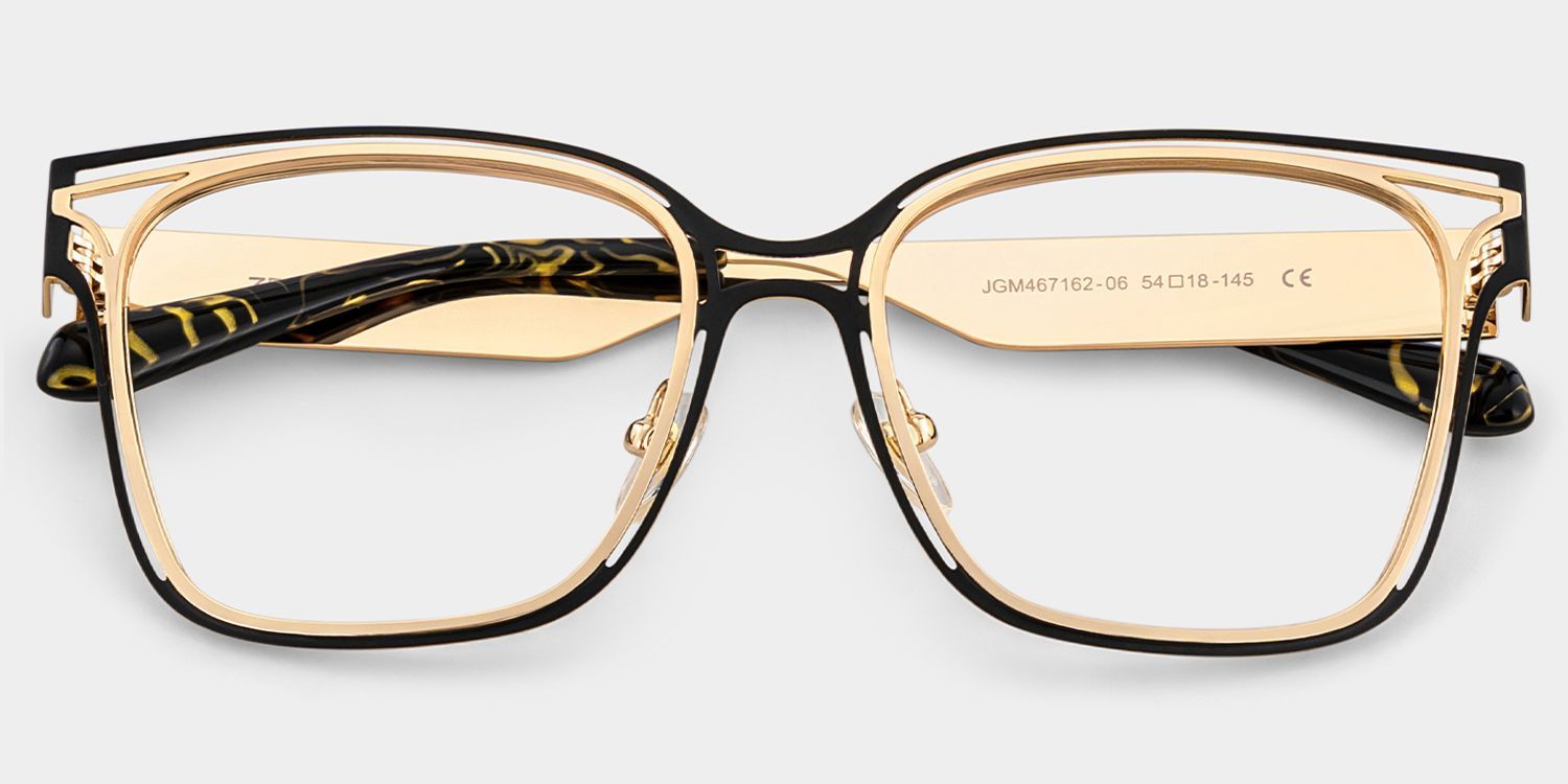Women's Metal Glasses with Golden Tortoise Temples Online2