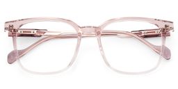 Chloe Square Pink Clear Glasses2