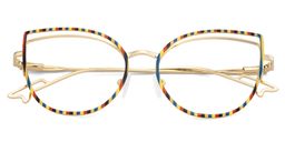 Spivey Cateye Blue Yellow Glasses2