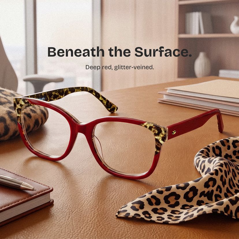 Ivy Red Square Glasses