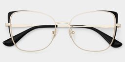 Tessa Cat-Eye Black Gold Glasses2