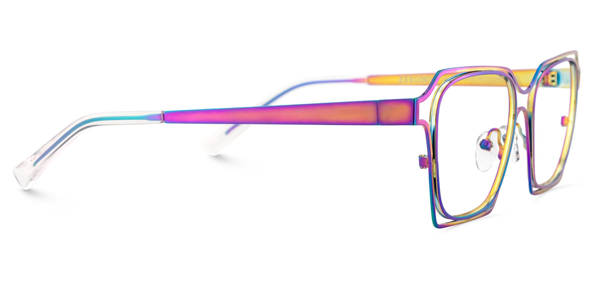 Foday Iridescent Frame Prescription Glasses with Geometric Shape4