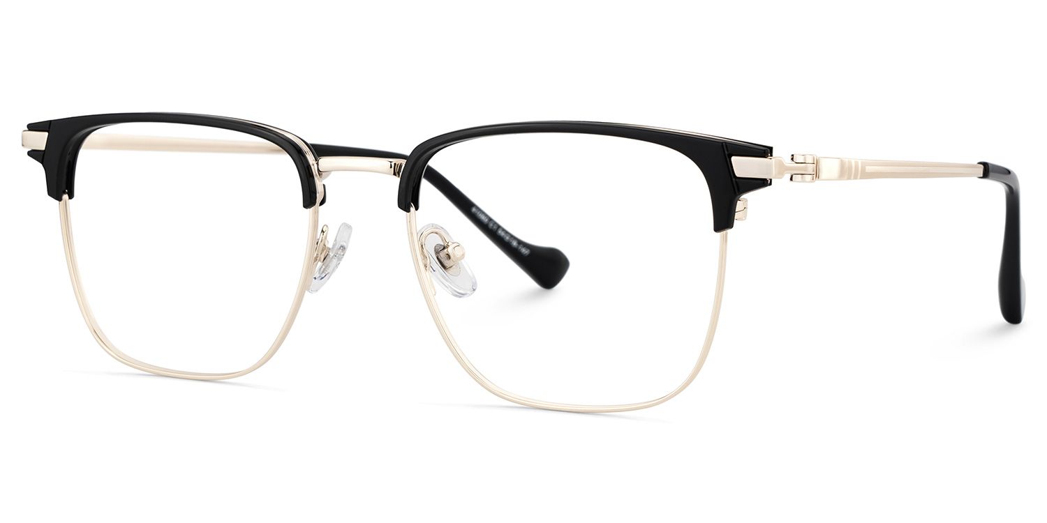 Owen Eyeglasses in Square Black Gold Frame | ZEELOOL UK3