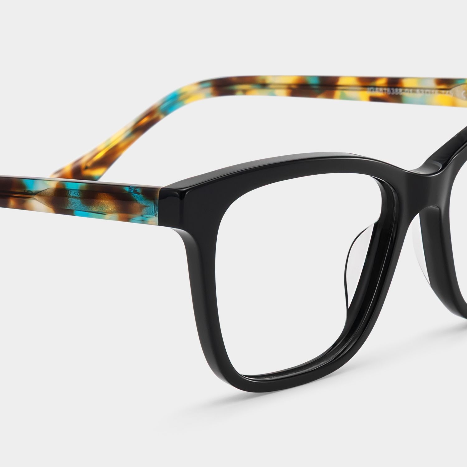 Faith Black Rectangle Reading Glasses with Flower Arms | ZEELOOL5