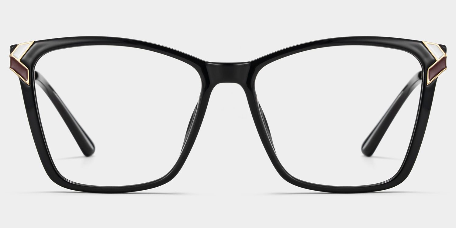 Mia thin black square frame glasses Online | ZEELOOL1