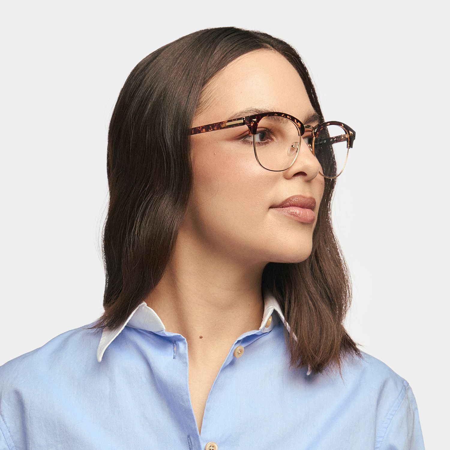 Lasha Browline Gold Glasses | ZEELOOL UK1