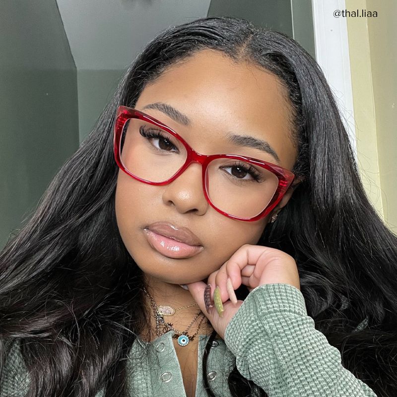 Farris Red Cat eye Frame Glasses for Women | ZEELOOL UK9