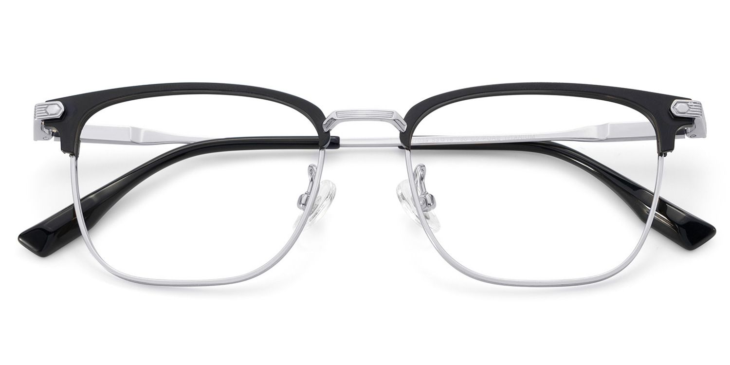 Men's Titanium Eyeglass Frames with Browline Shape2