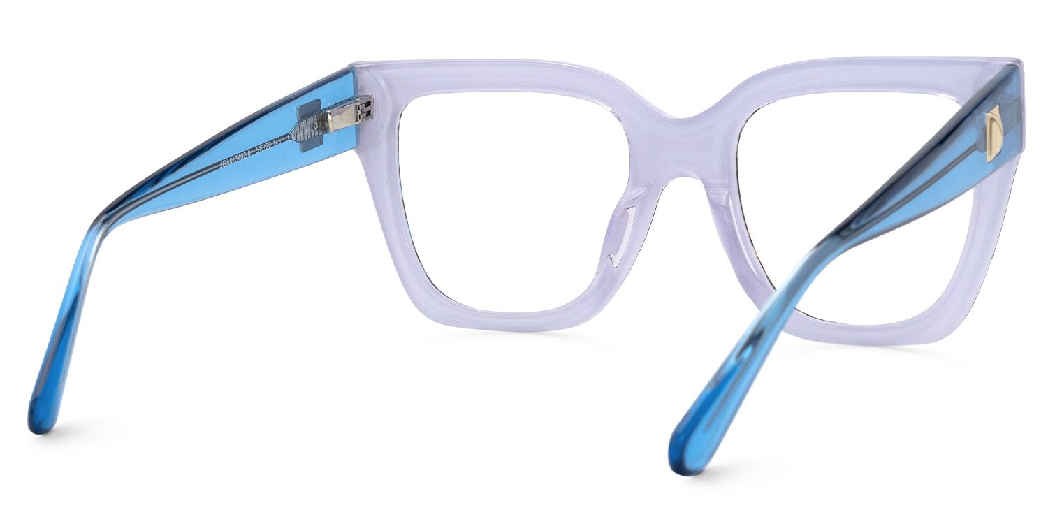 Affordable Blue Leopard Frame Ruby Square Glasses | ZEELOOL UK3