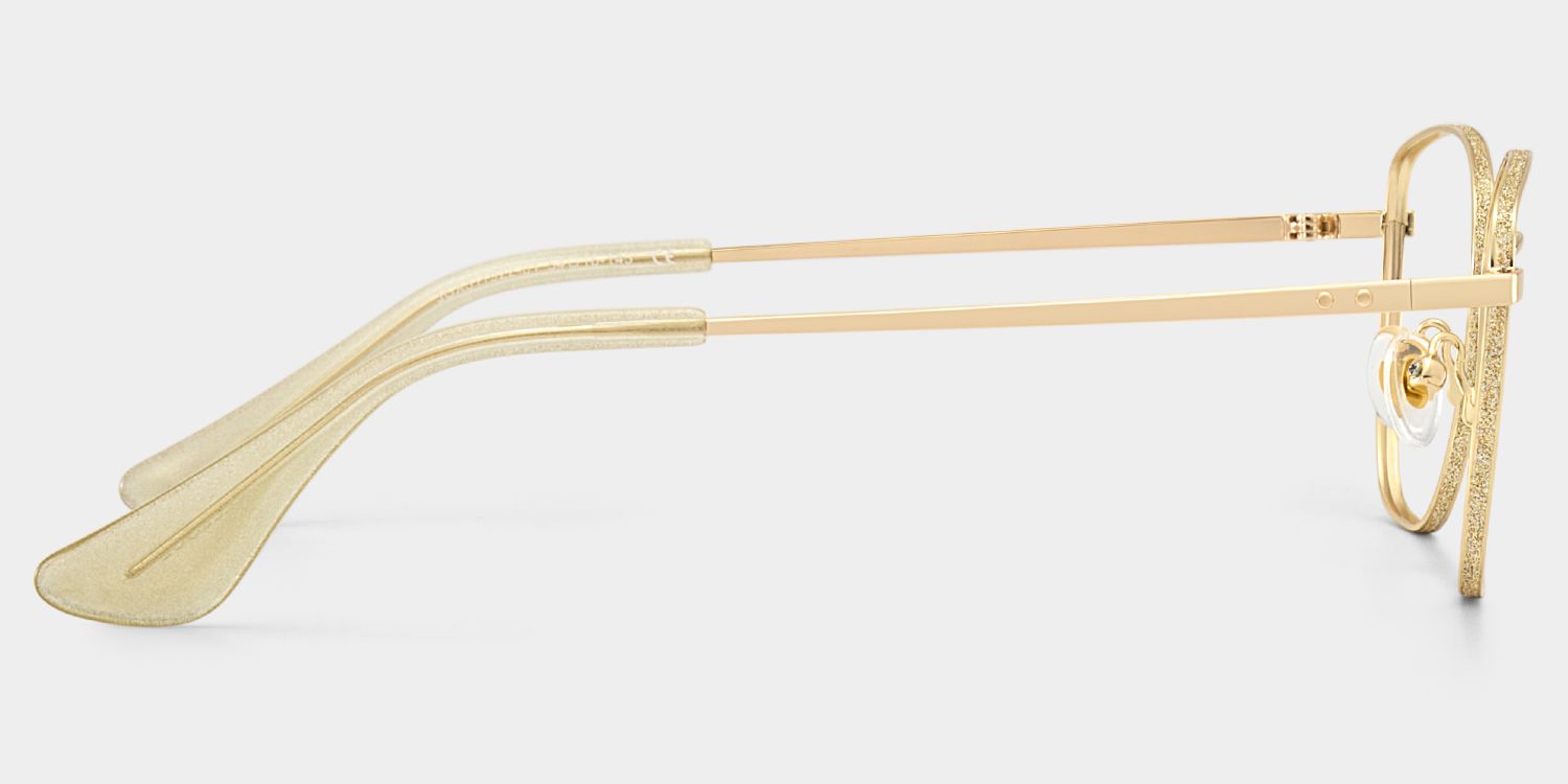 Skyler Square Gold Metal Glitter Frame Glasses | ZEELOOL3