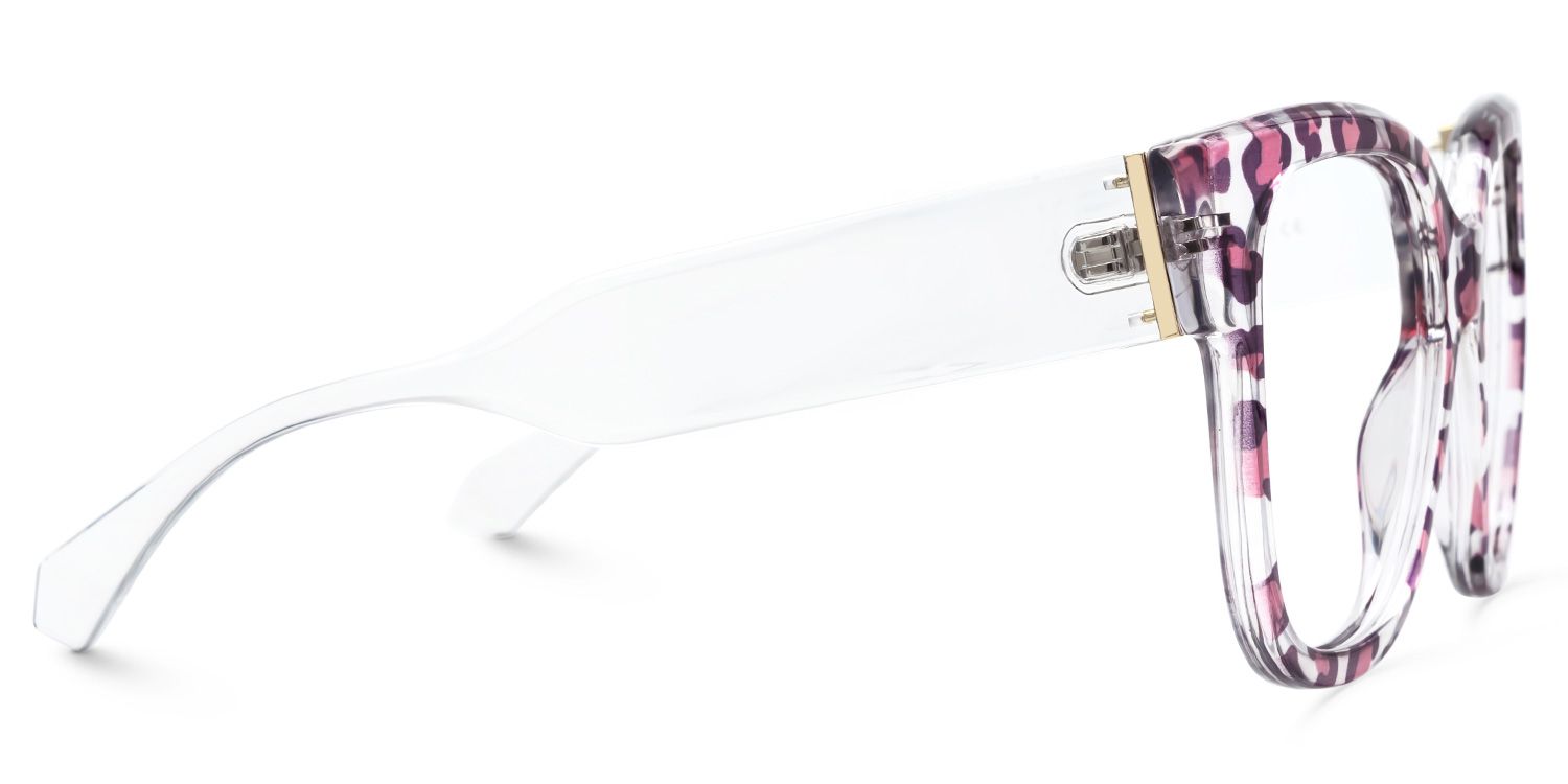 Reineke Purple Square Animal Print Eye Glasses3
