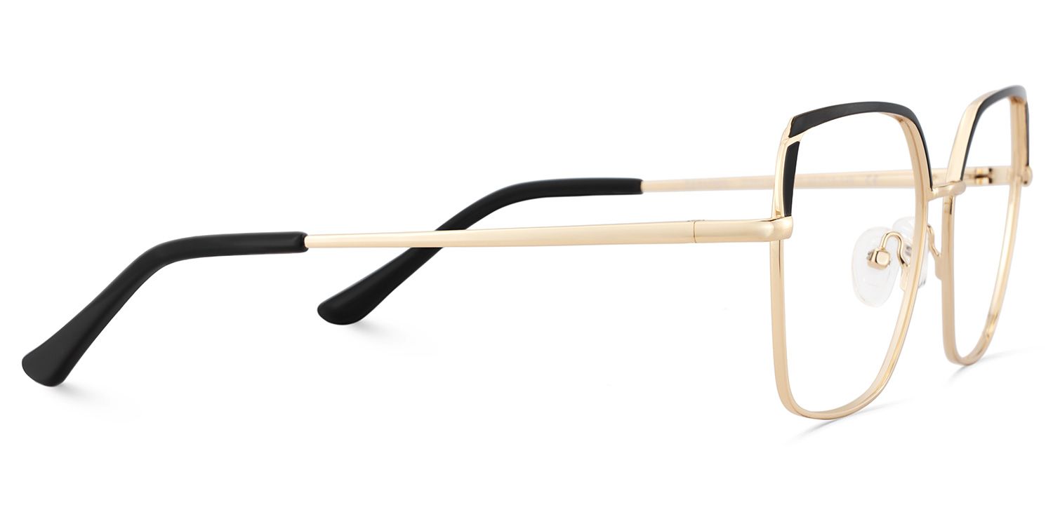Shayla Metal Square Black Frame Glasses | ZEELOOL UK4