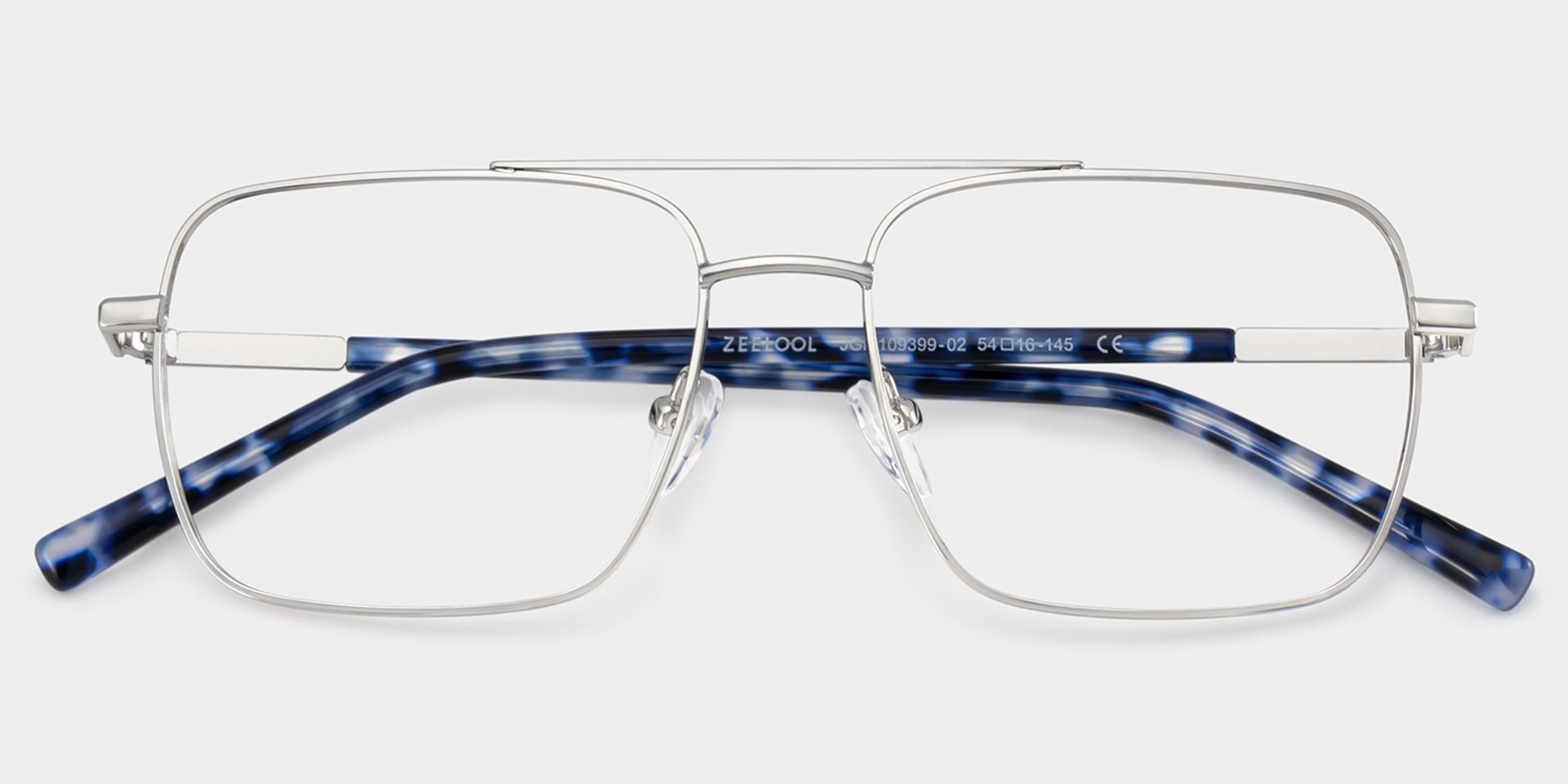Iris Silver Frame Glasses with Aviator Frame Online | ZEELOOL UK3