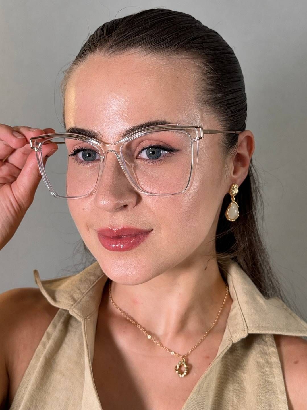 Krystle Square Clear Frame Glasses | ZEELOOL UK