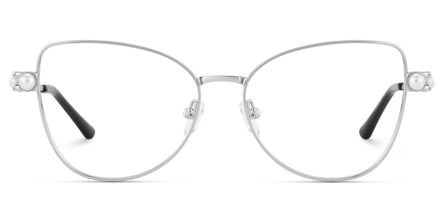 Gaga Eyeglasses in Cat Eye Sliver Frame | ZEELOOL UK2