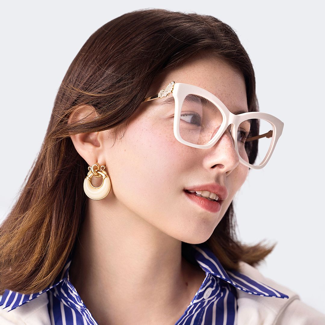 Elida Big White Glasses on sale | ZEELOOL UK8