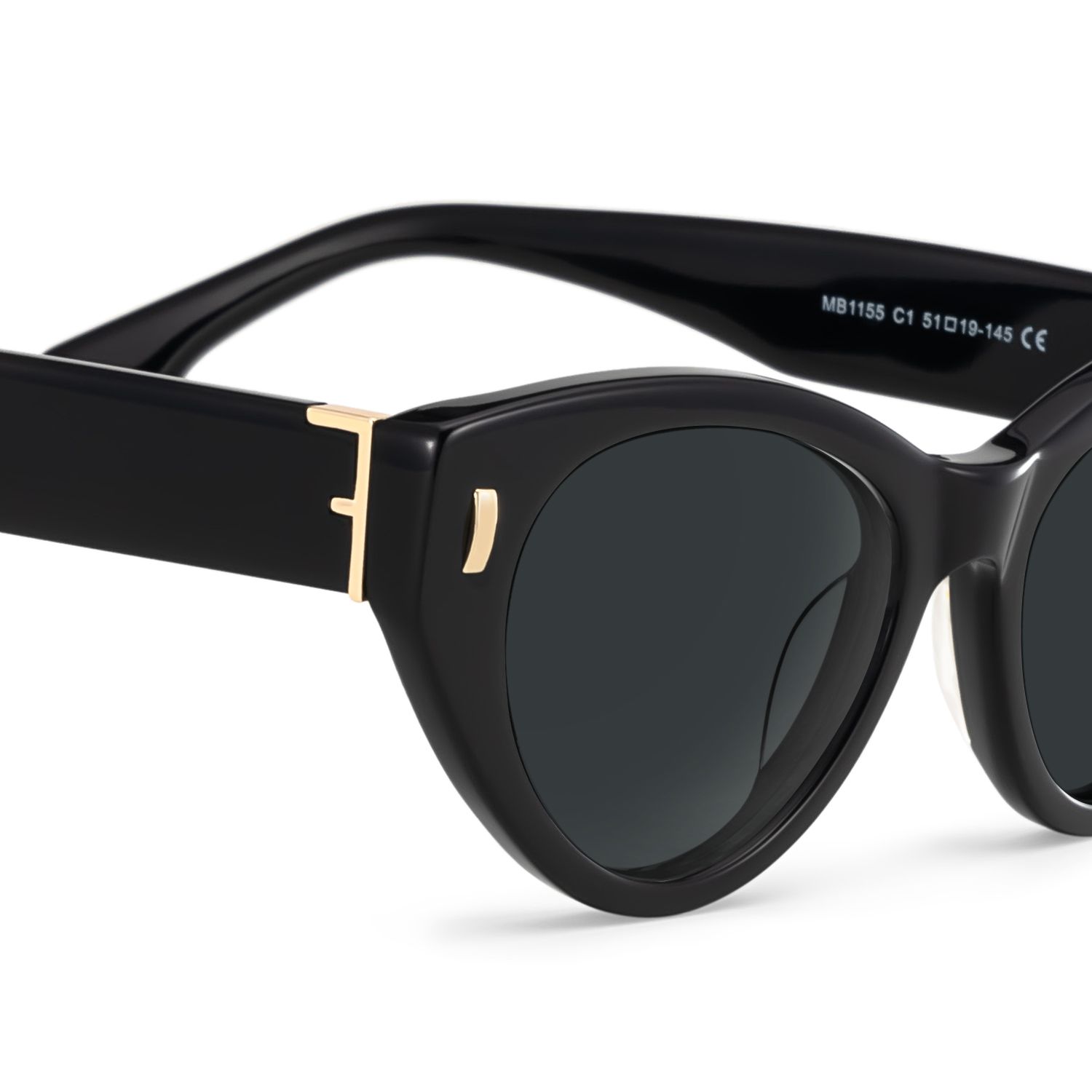 Azura Black Cat eye Polarized Sunglasses Online | ZEELOOL UK4