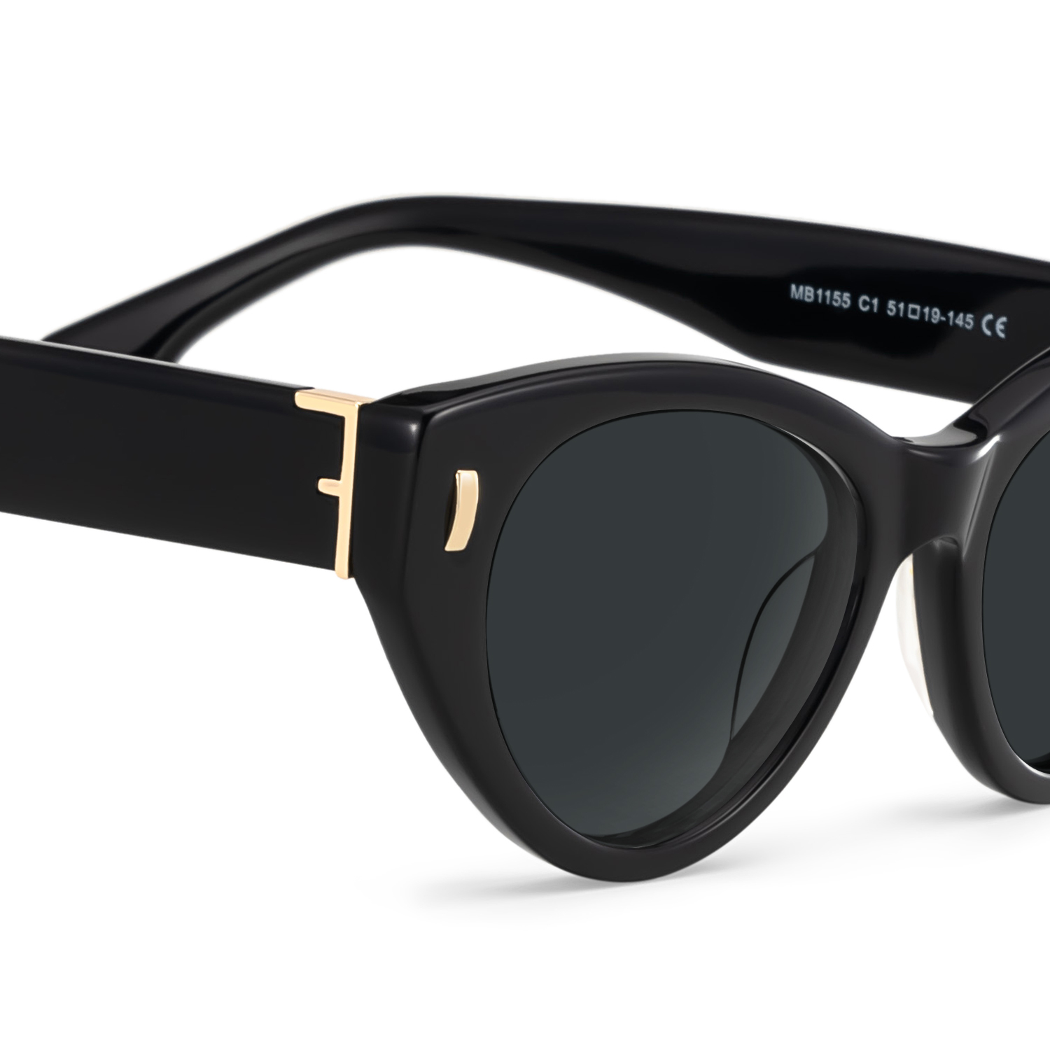 Azura Black Cat eye Polarized Sunglasses Online | ZEELOOL UK4