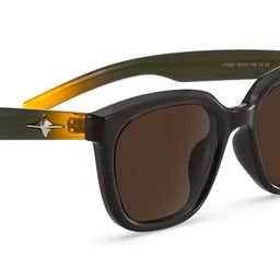 Lyric Black Yellow Rectangle Sunglasses4