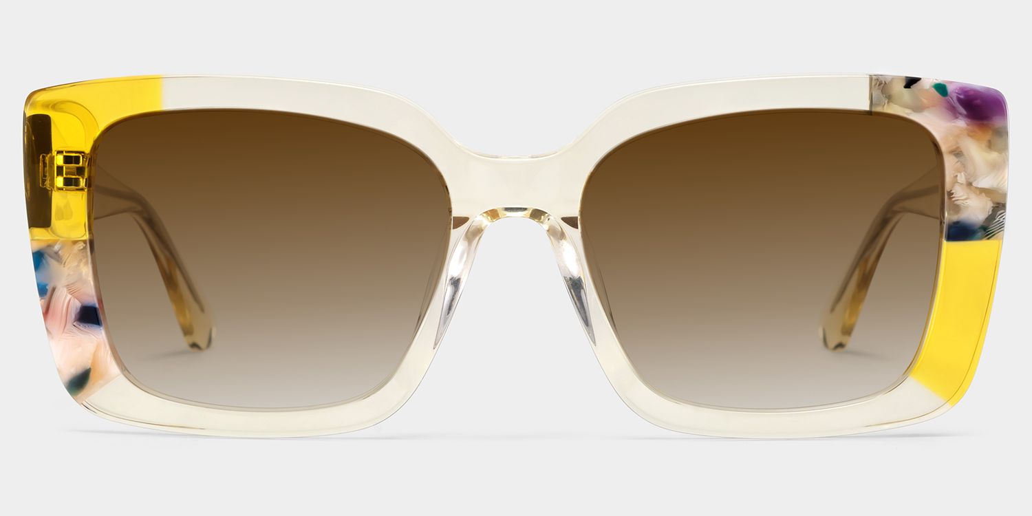 Palma Yellow Frame Sunglasses with Square Style | ZEELOOL UK0