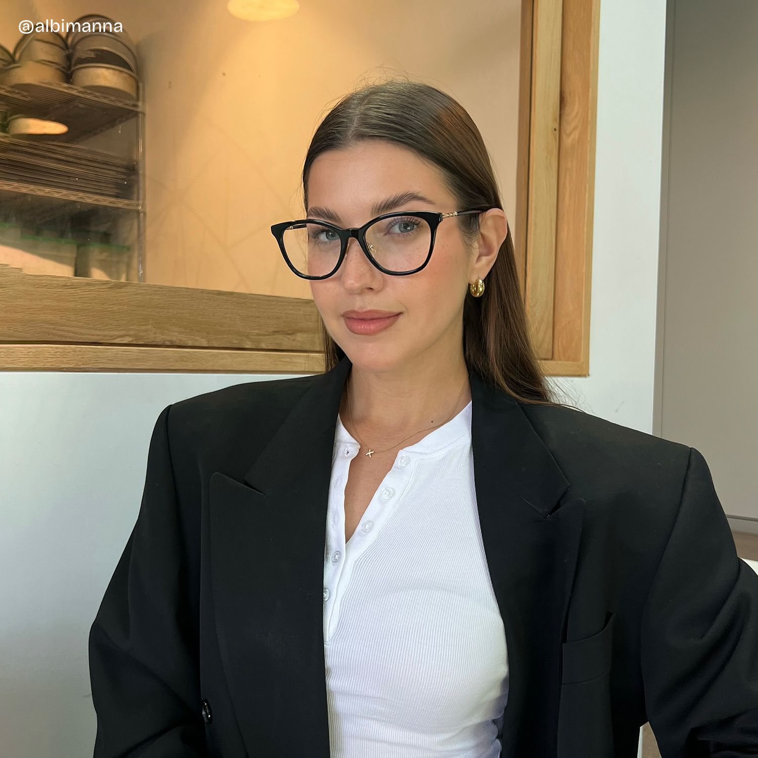 April Black Frame Glasses with Cat eye Frame Online | ZEELOOL6