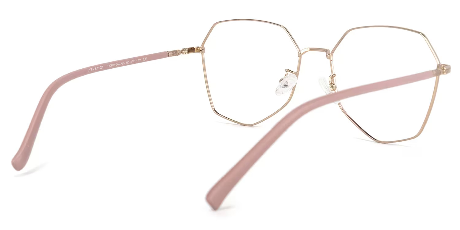 Bivins Geometric Pink Glasses | ZEELOOL UK6