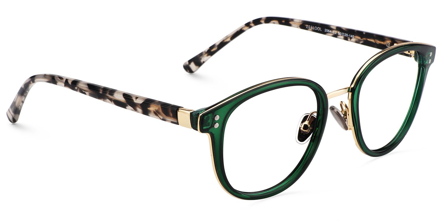 Matthew Round Green Glasses | ZEELOOL UK2