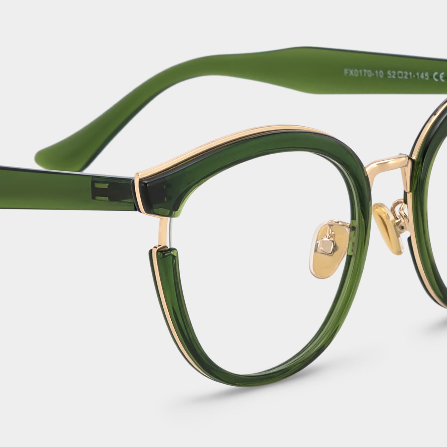 Laraine Cateye Green Eyeglasses & Metal Frames4