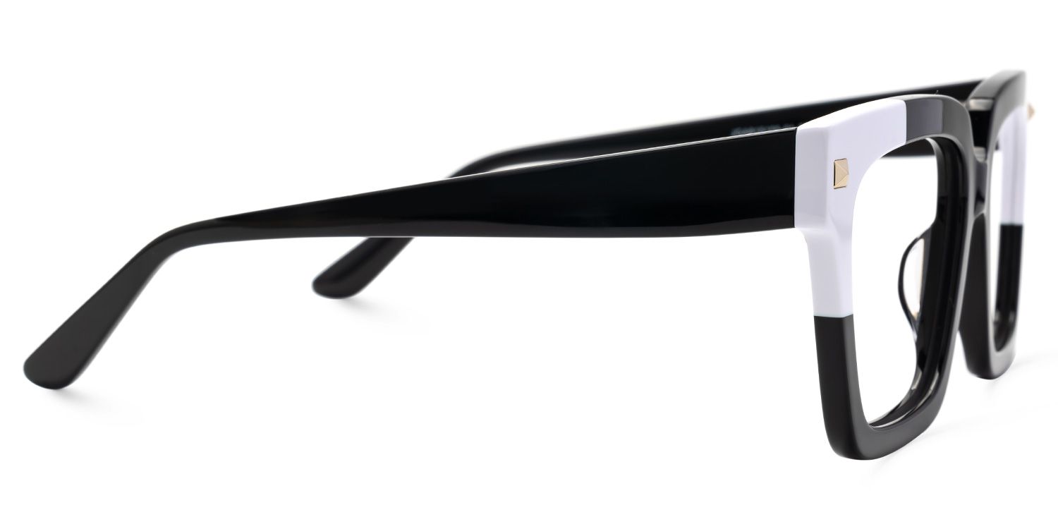 Glendalis Square Black and White Frames for Glasses  | ZEELOOL UK2