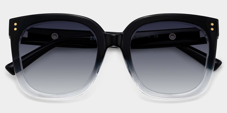 Ebony Square Black Clear Glasses
