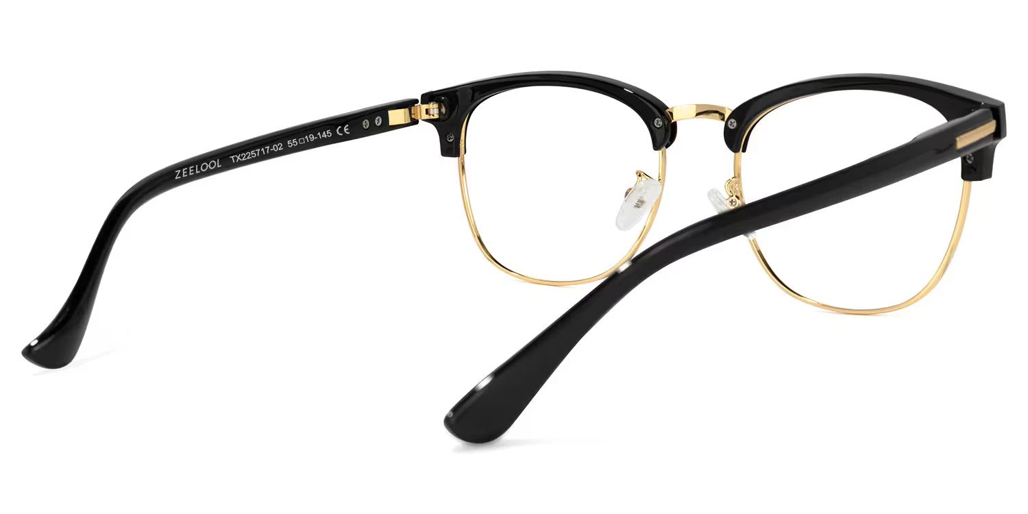 Lasha Browline Black Eyeglasses and Oval Frame3