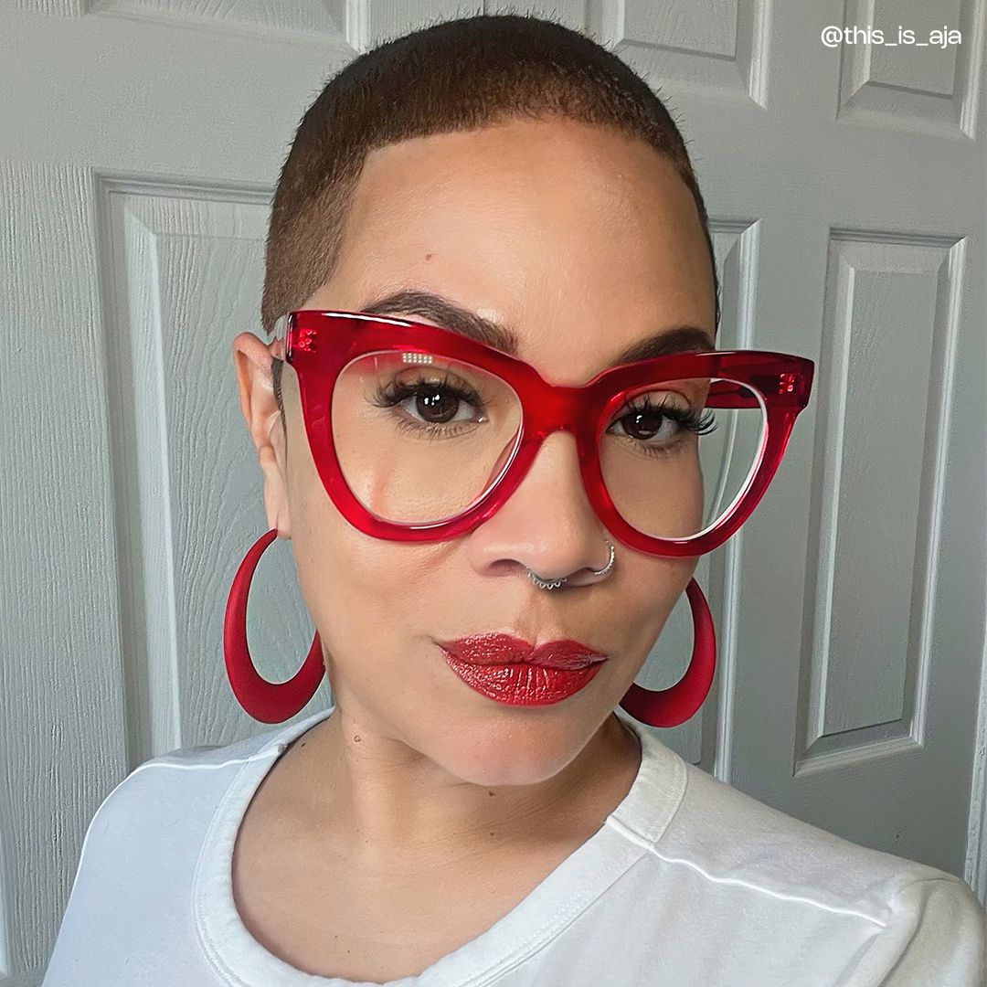 Yaser Cat-eye Red Eyeglasses and Acetate Frames10