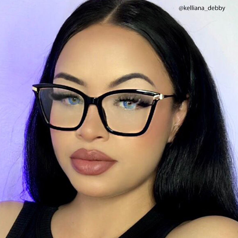 Stephens Cateye with Black Glasses Oversized Frames | ZEELOOL UK7