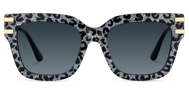 Lidia Square Gray Leopard Sunglasses
