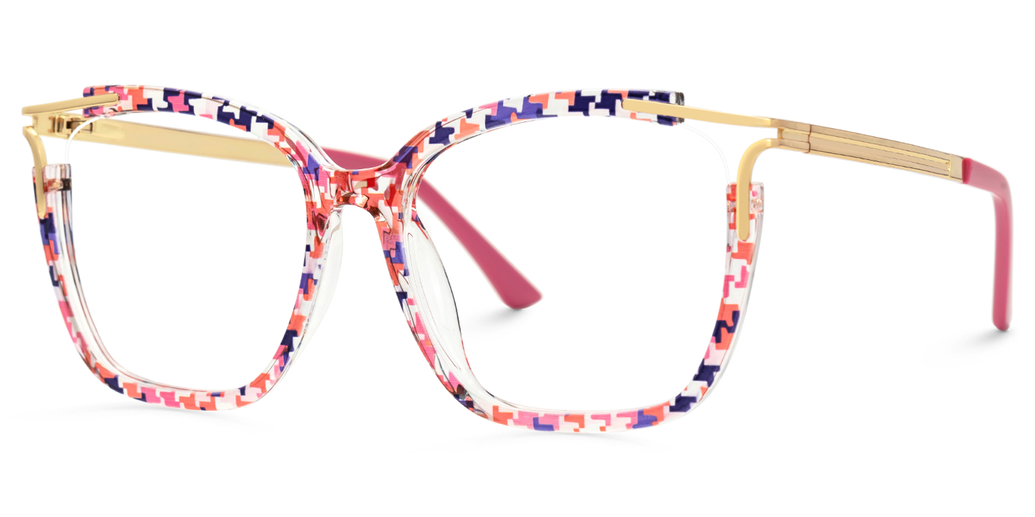 Spring hinges Sidibe Eyeglasses, Sidibe Pink Glasses -Zeelool1