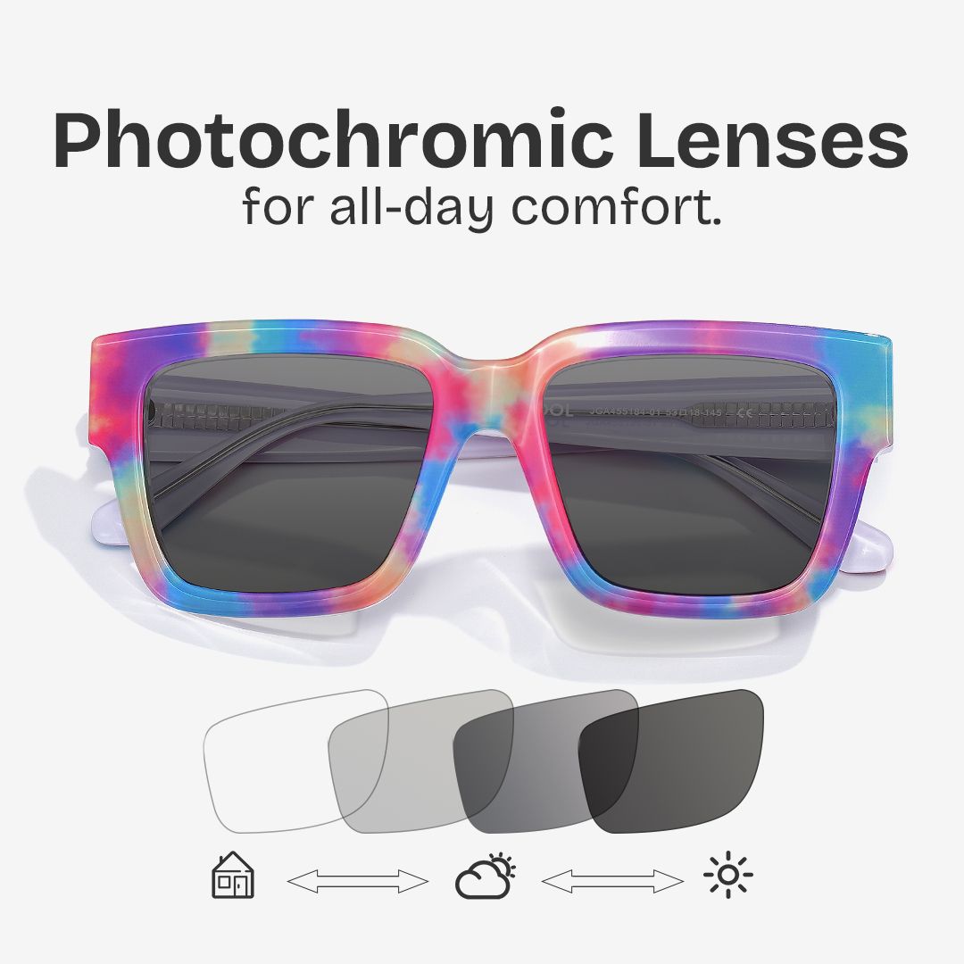 Pop  Acetate Colorful Frame Glasses with Square Shape | ZEELOOL UK7