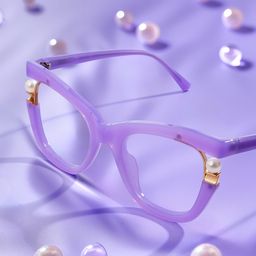Pearl Cateye Purple Glasses1