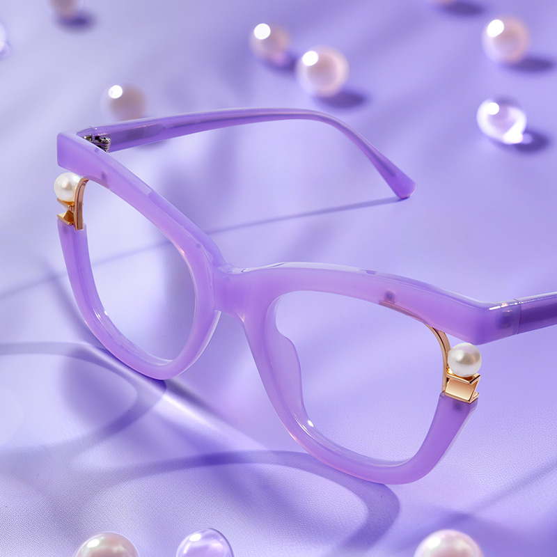 Pearl Cateye Purple Glasses1